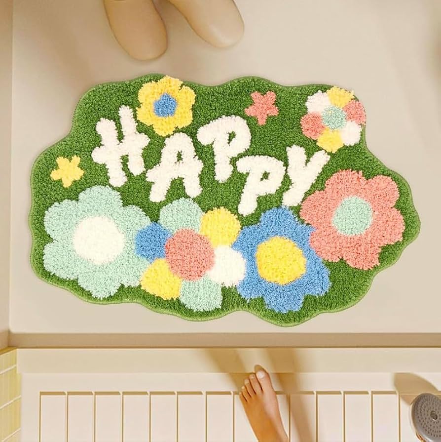 Textured Floral & Landscape Bathroom Rug - Image 12