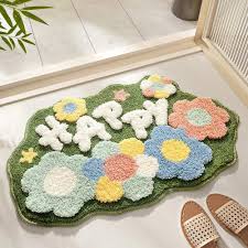 Textured Floral & Landscape Bathroom Rug - Image 15