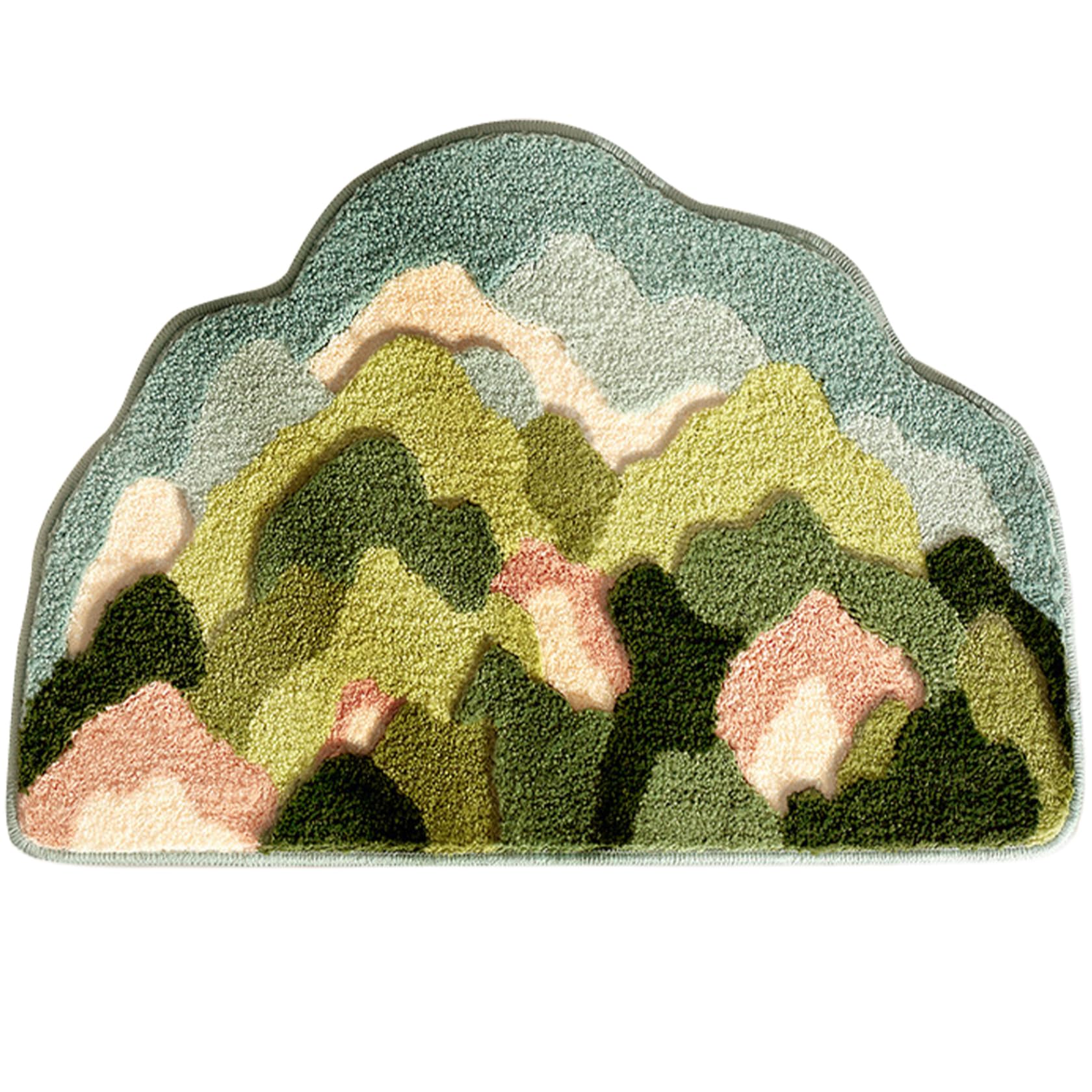Textured Floral & Landscape Bathroom Rug - Image 2