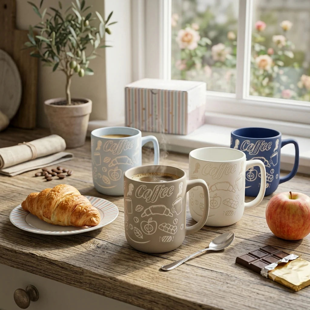 Embossed Café Design (470ml) - Image 3