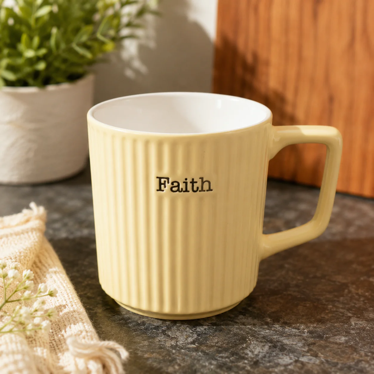 Inspirational Ribbed Ceramic Mugs (400ml) - Image 3