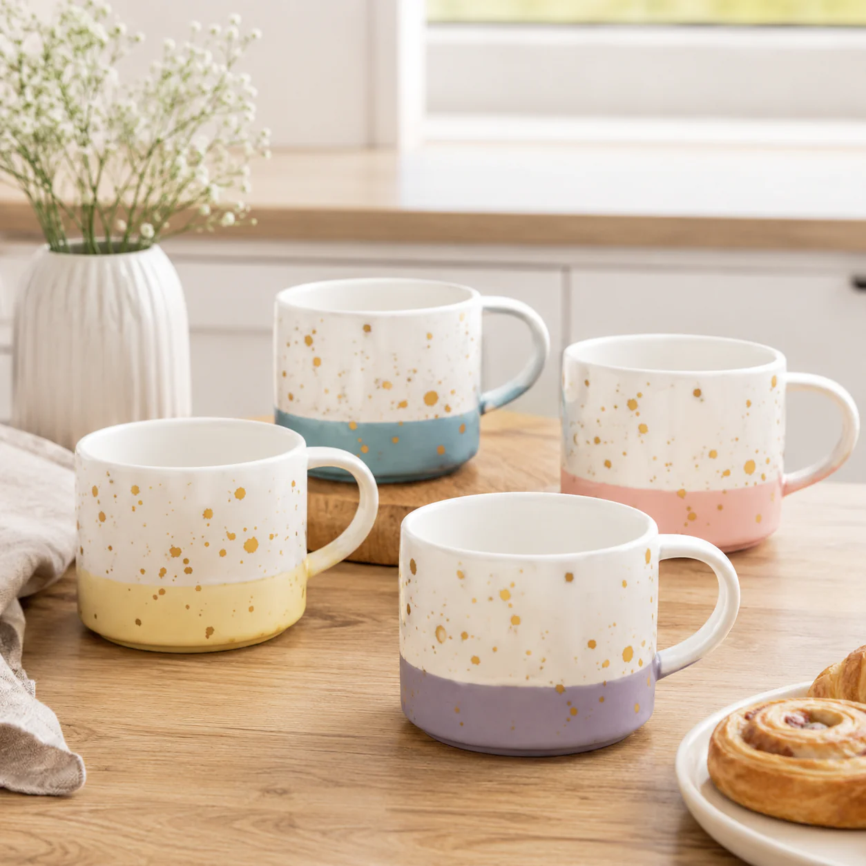 Modern Speckled Ceramic Coffee Mugs (440ml)