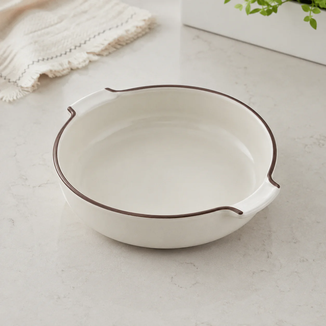 Ceramic Round Bowl with Handles (7 inch) - Image 2