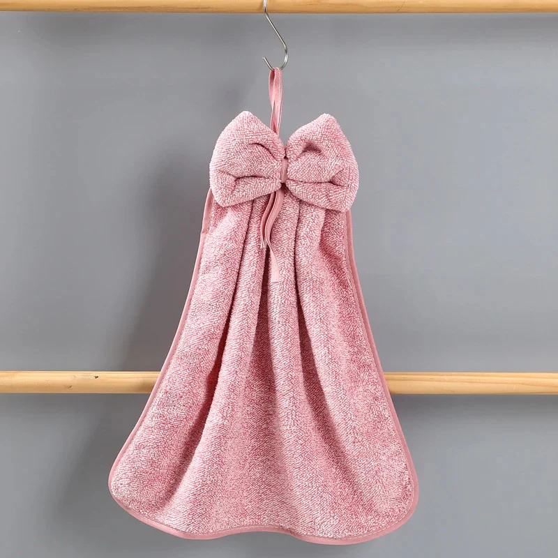 Bow-Knot Hanging Fleece Face & Hand Towel - Image 10