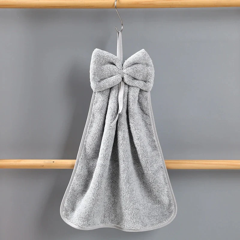 Bow-Knot Hanging Fleece Face & Hand Towel - Image 9