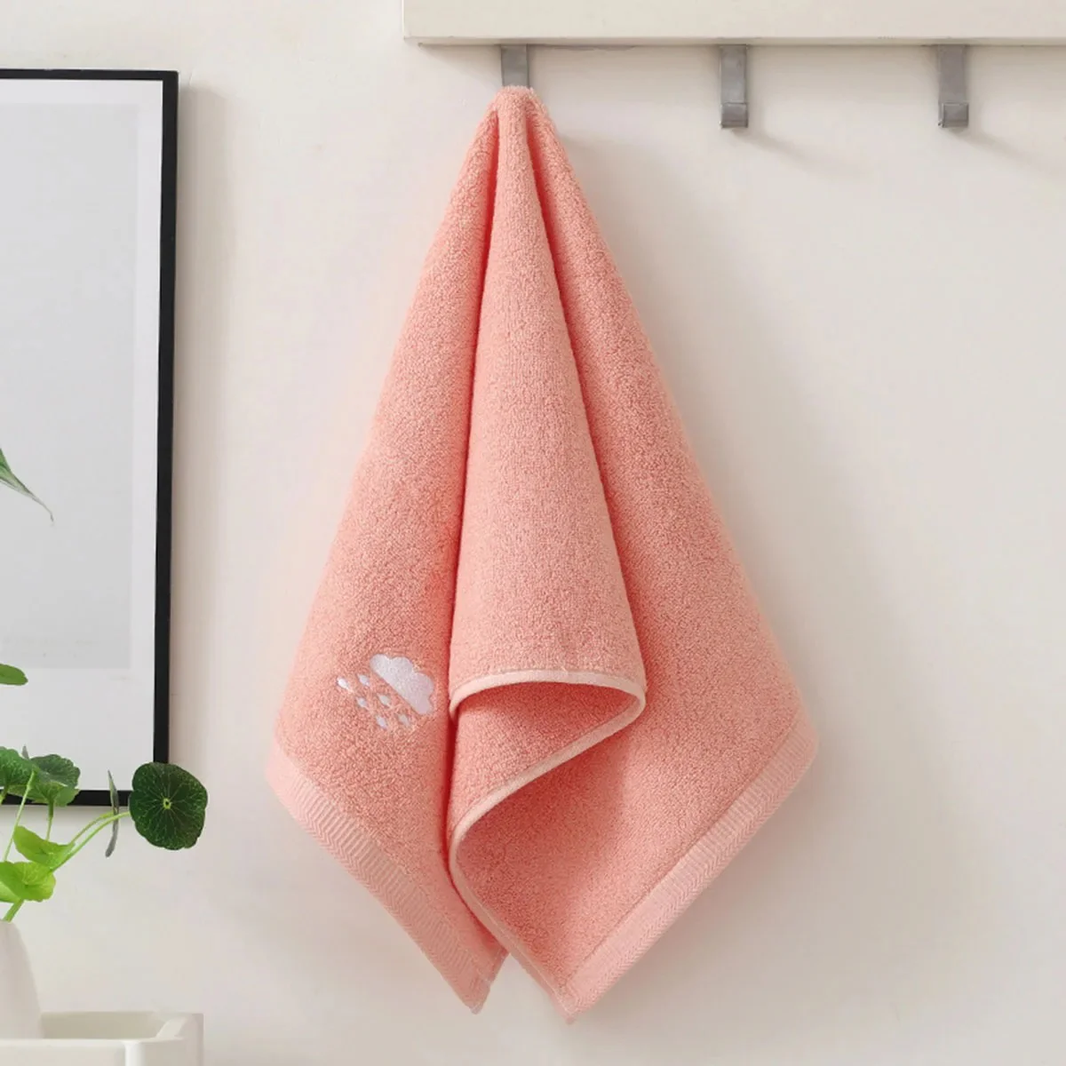 Embroidered Motif Fleece Face & Hand Towel - Image 4