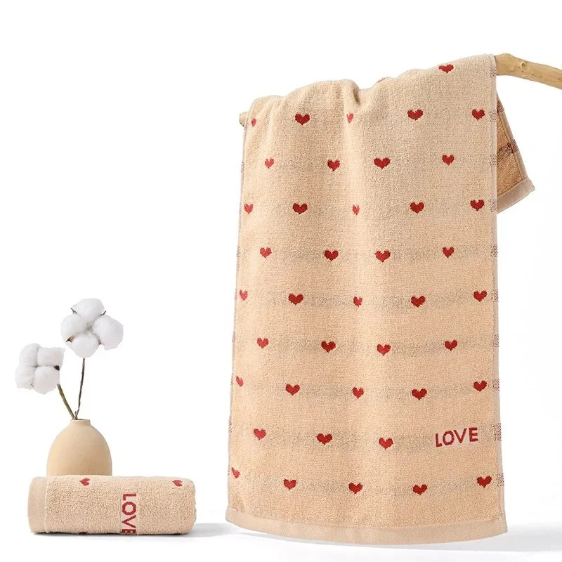 Heart Pattern Fleece Face & Hand Towel - Image 3