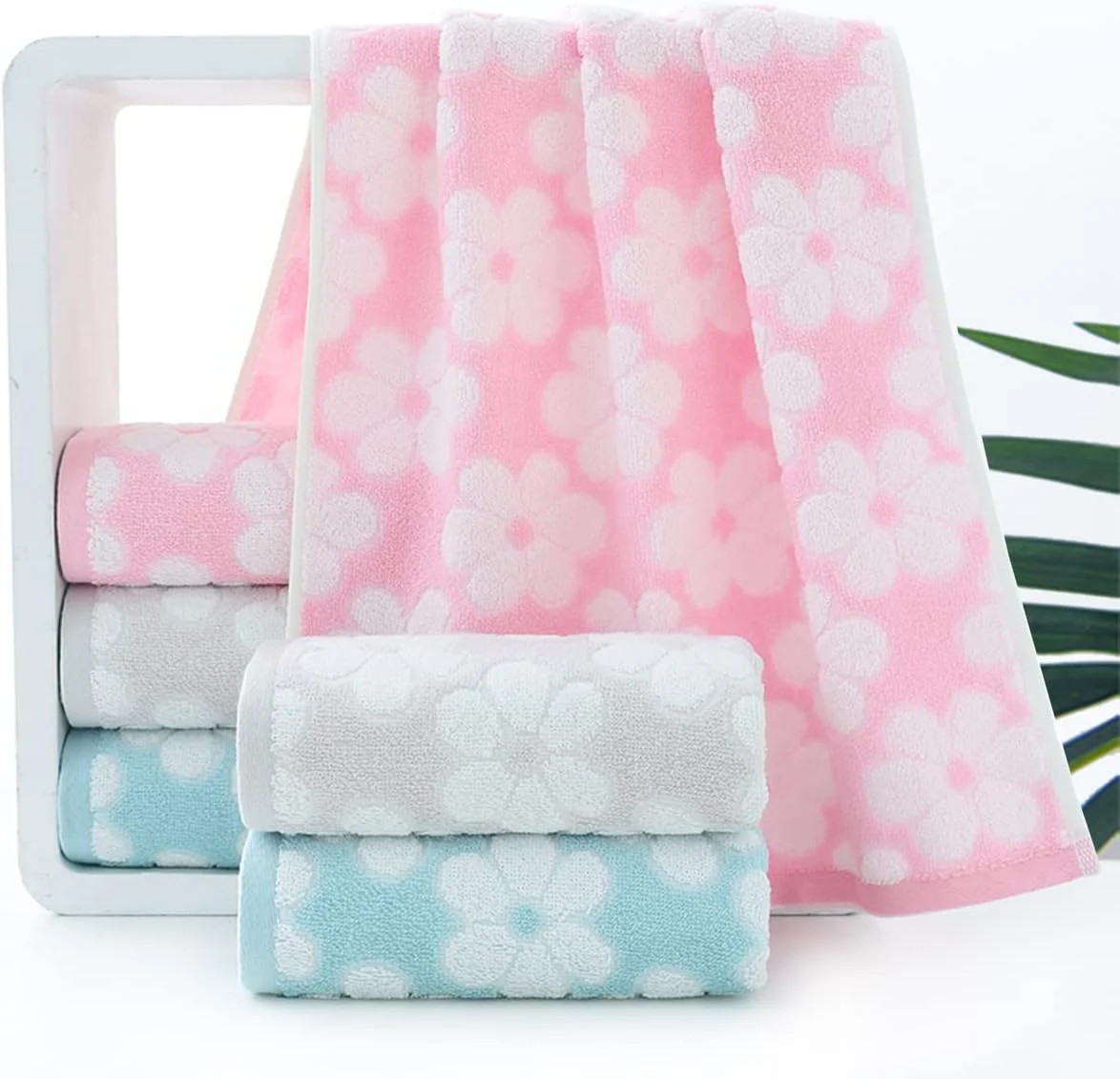 Floral Pattern Fleece Face & Hand Towel