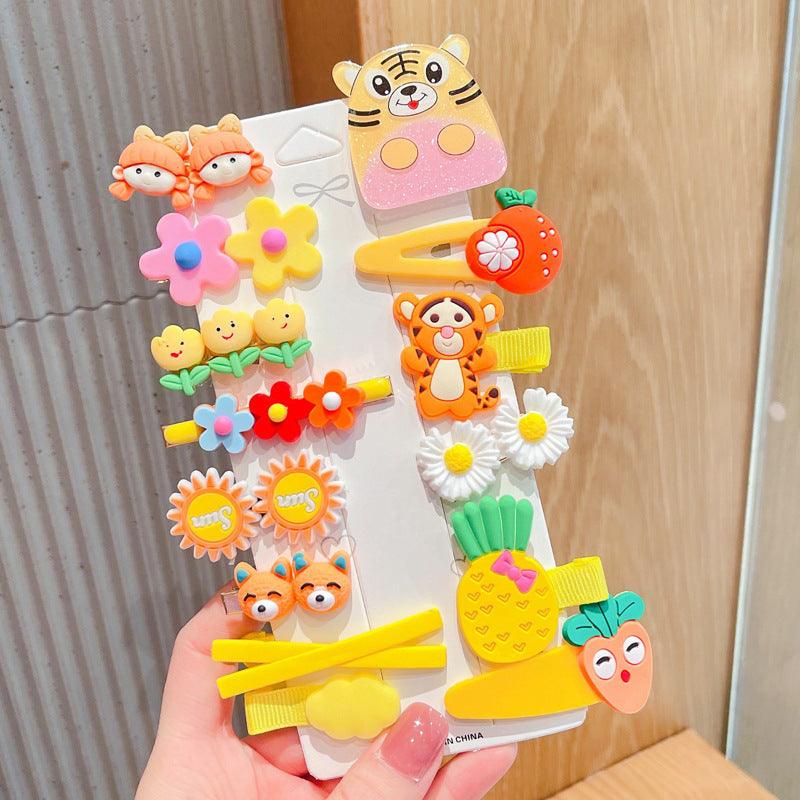 Happy Tiger Theme Hair Clips (Set of 14)