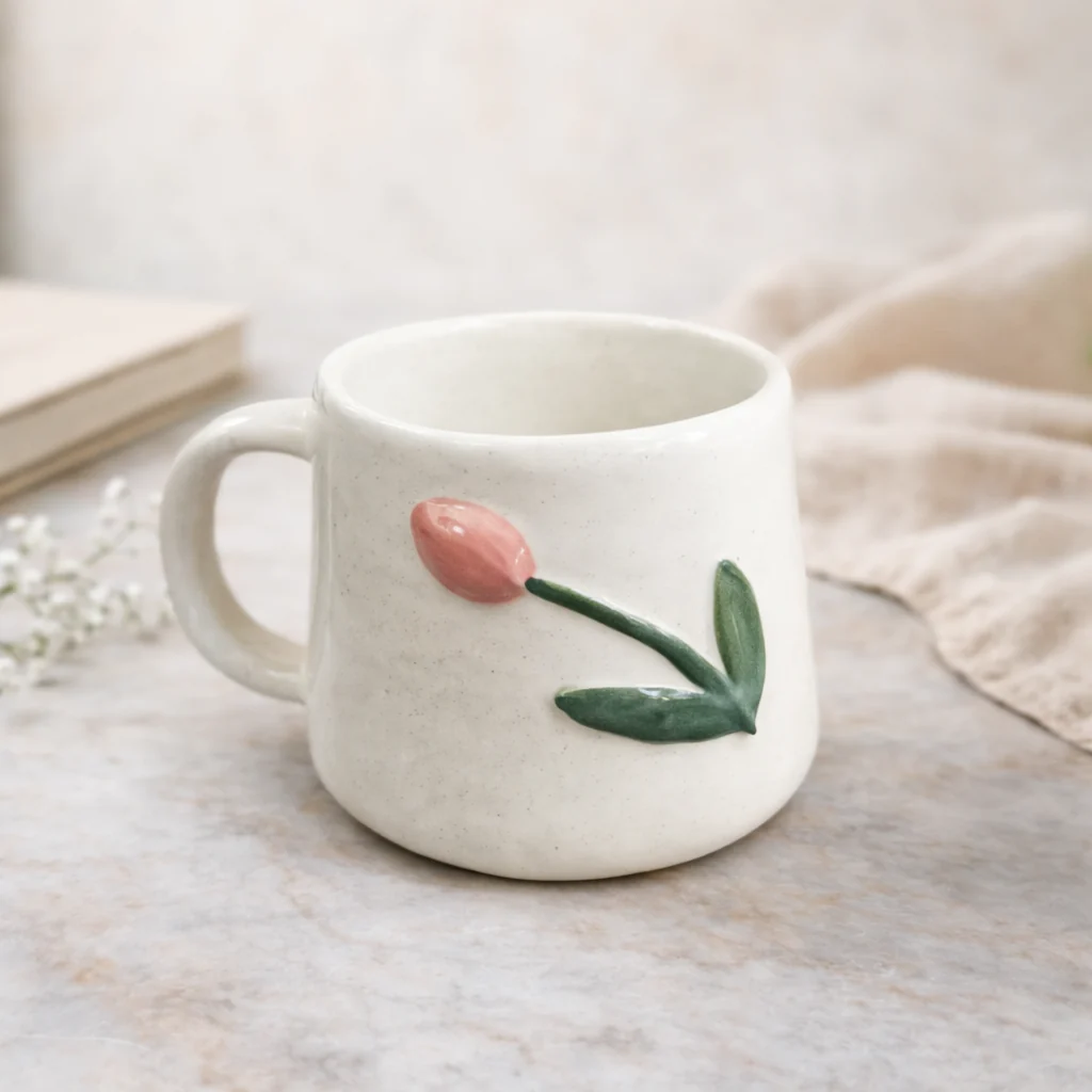 Handmade Ceramic Mug- Tulip
