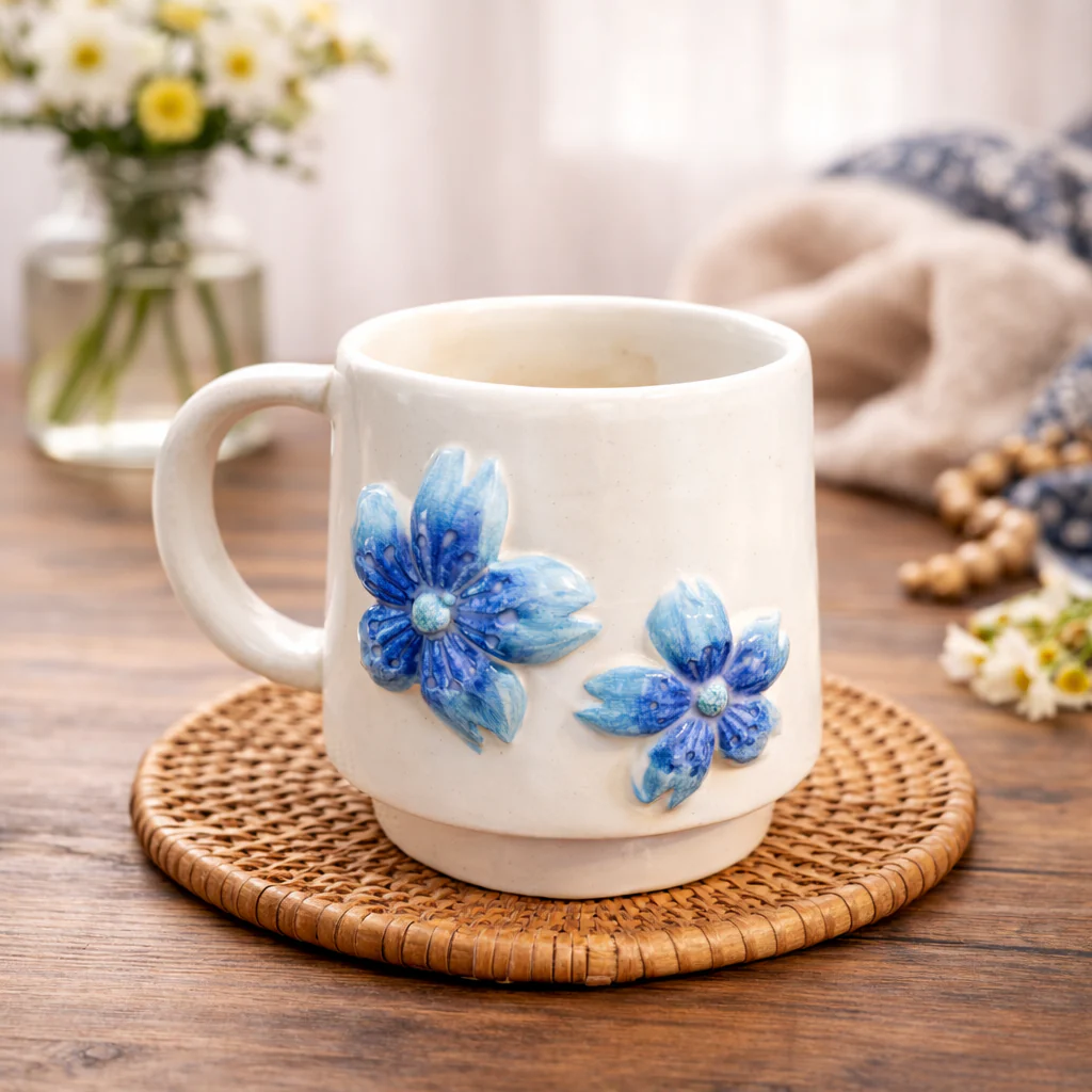 Handmade Ceramic Mug- Stacker Flower