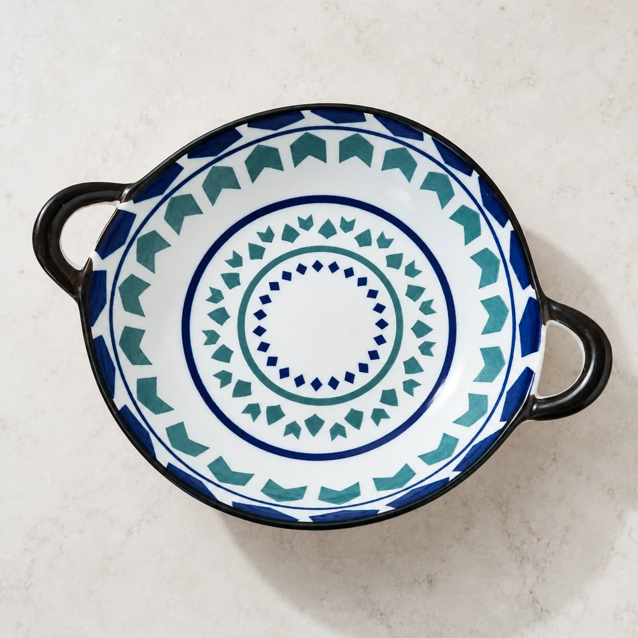 Mediterranean Ceramic Serving Bowl with Handles (500ml) - Image 3