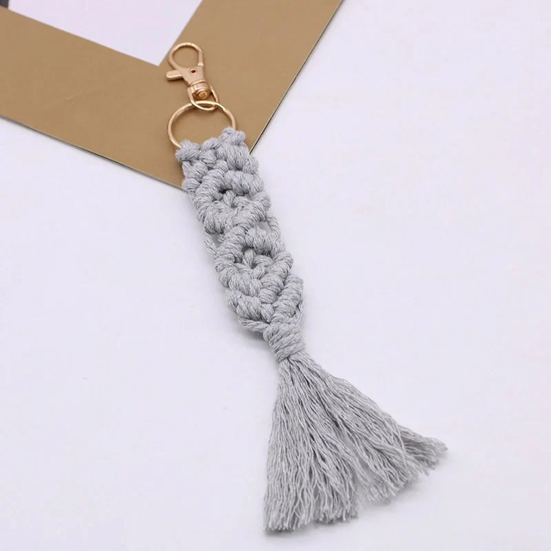 Handmade Macramé Woven Tassel Keychain - Image 11