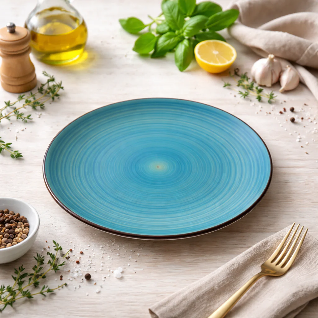 Sky Blue Textured Ceramic Side Plate (7.5 inch)