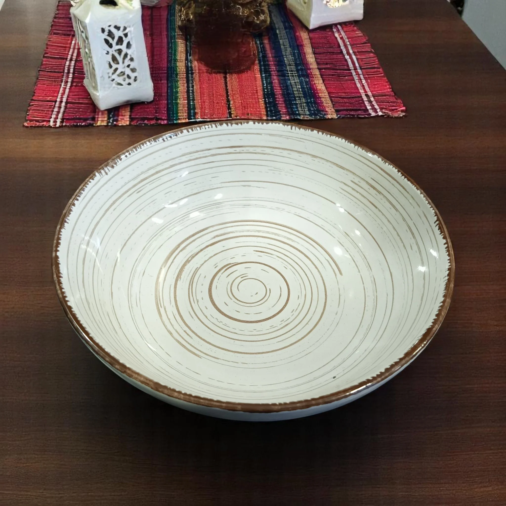 Rustic Light Blue Vintage Ceramic Bowl (8 Inch)