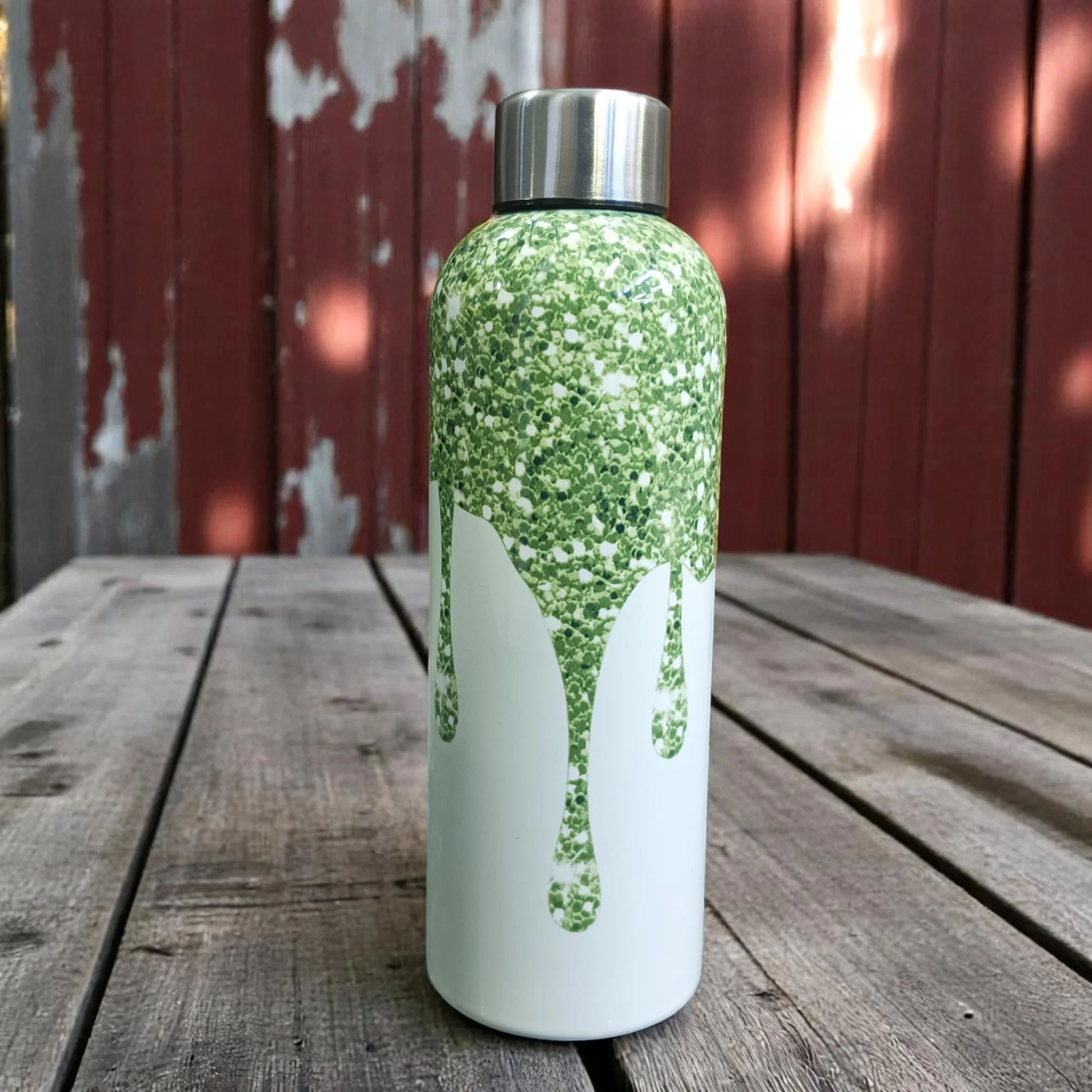 Green Splatter Drip Water Bottle (500ml)