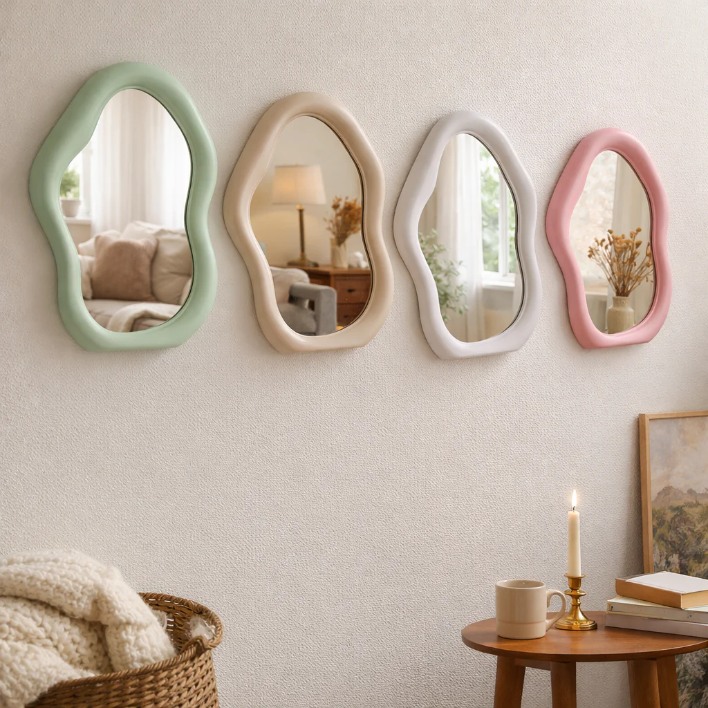 Pastel Wavy Frame Mirror - Image 2