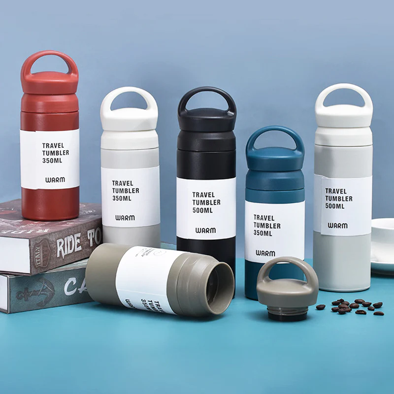 Matte Stainless Steel Water Bottle with Handle (500ml) - Image 7