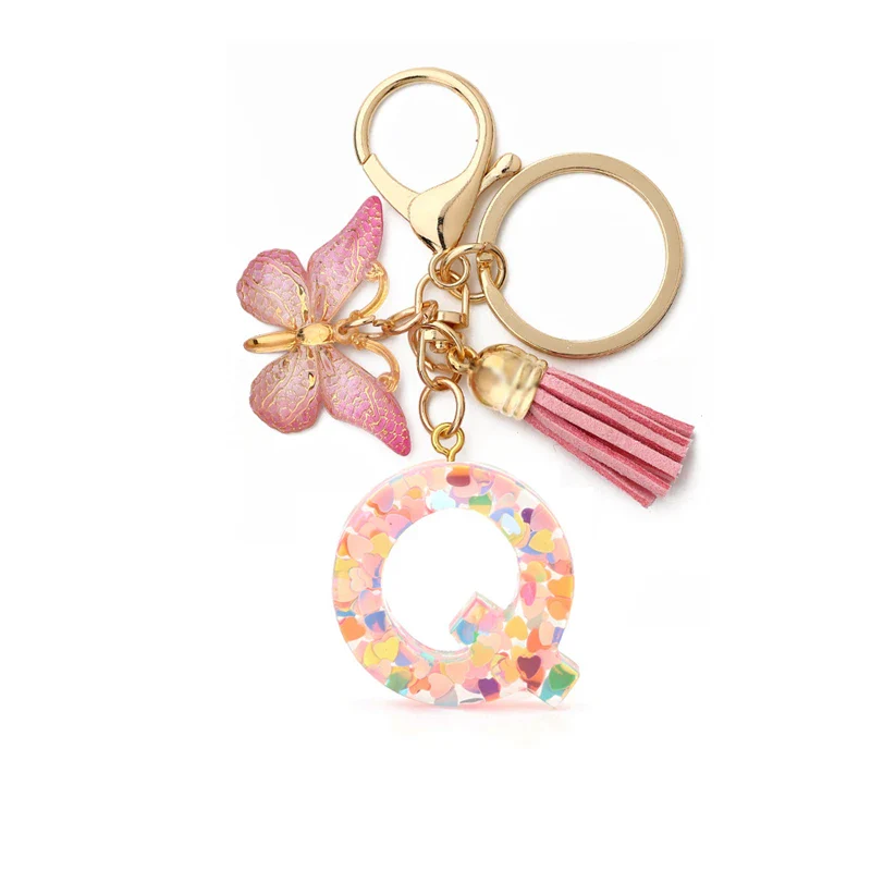 Resin Letter Keychain with Gold Accents - Image 20