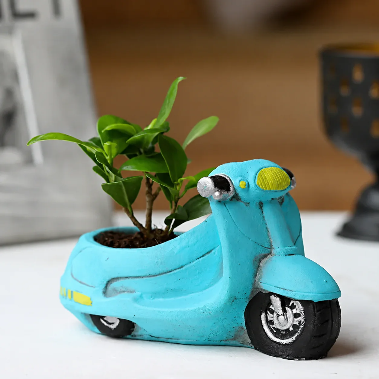 Handpainted Scooter Ceramic Succulent Pot - Image 13