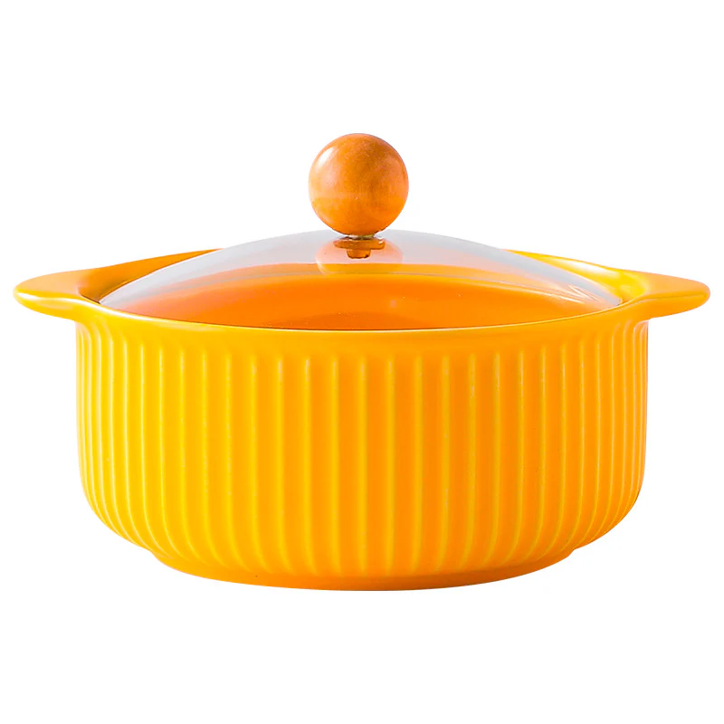 Ceramic Casserole Dish with Glass Lid (800ml) - Image 4