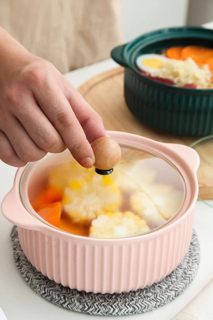 Ceramic Casserole Dish with Glass Lid (800ml) - Image 8