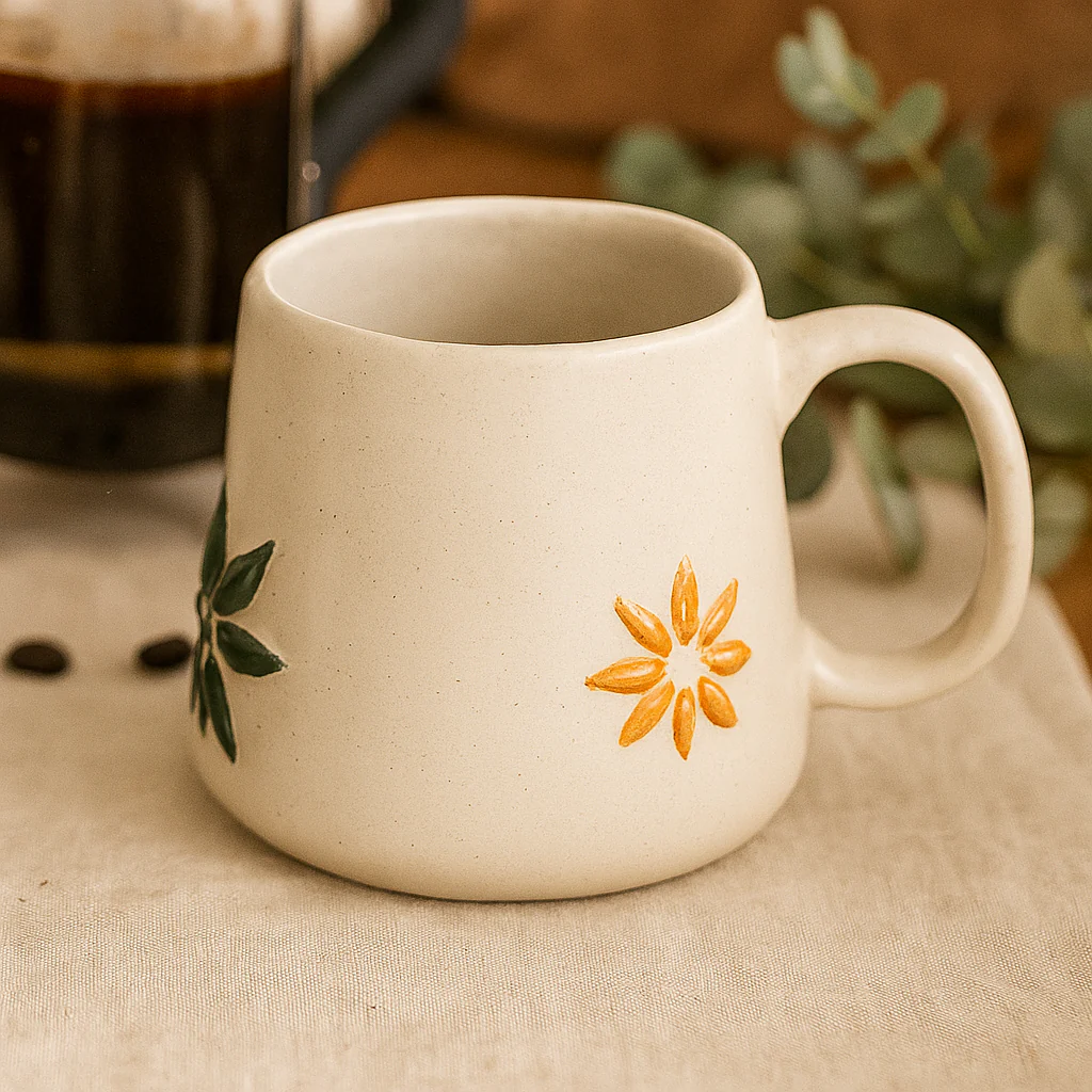 Handmade Ceramic Mug- Star Flower - Image 2