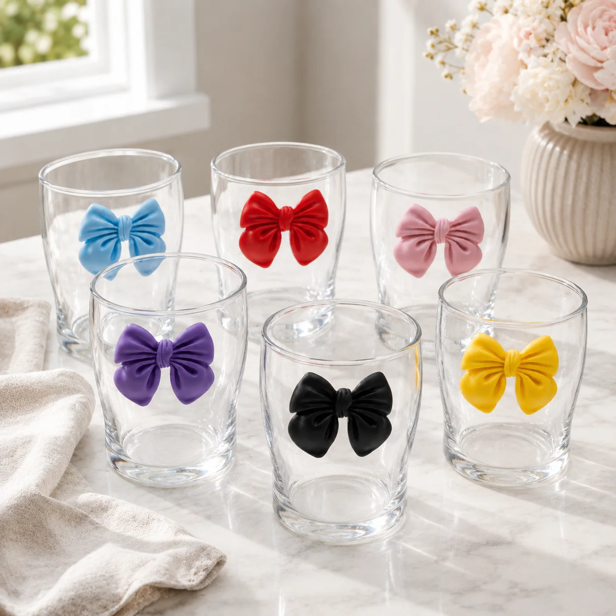 Specialty Cute Micron Glass with Resin Bow (310ml) - Image 3
