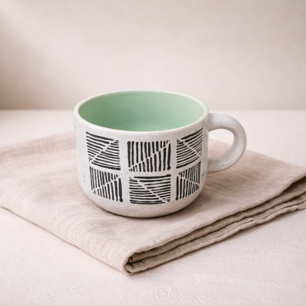 Elegant Textured Ceramic Cup - 300ml